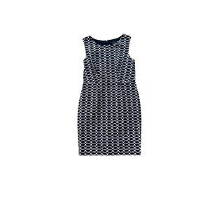 The Limited Navy & White Sleeveless Sheath Dress Size 10 Geometric Print